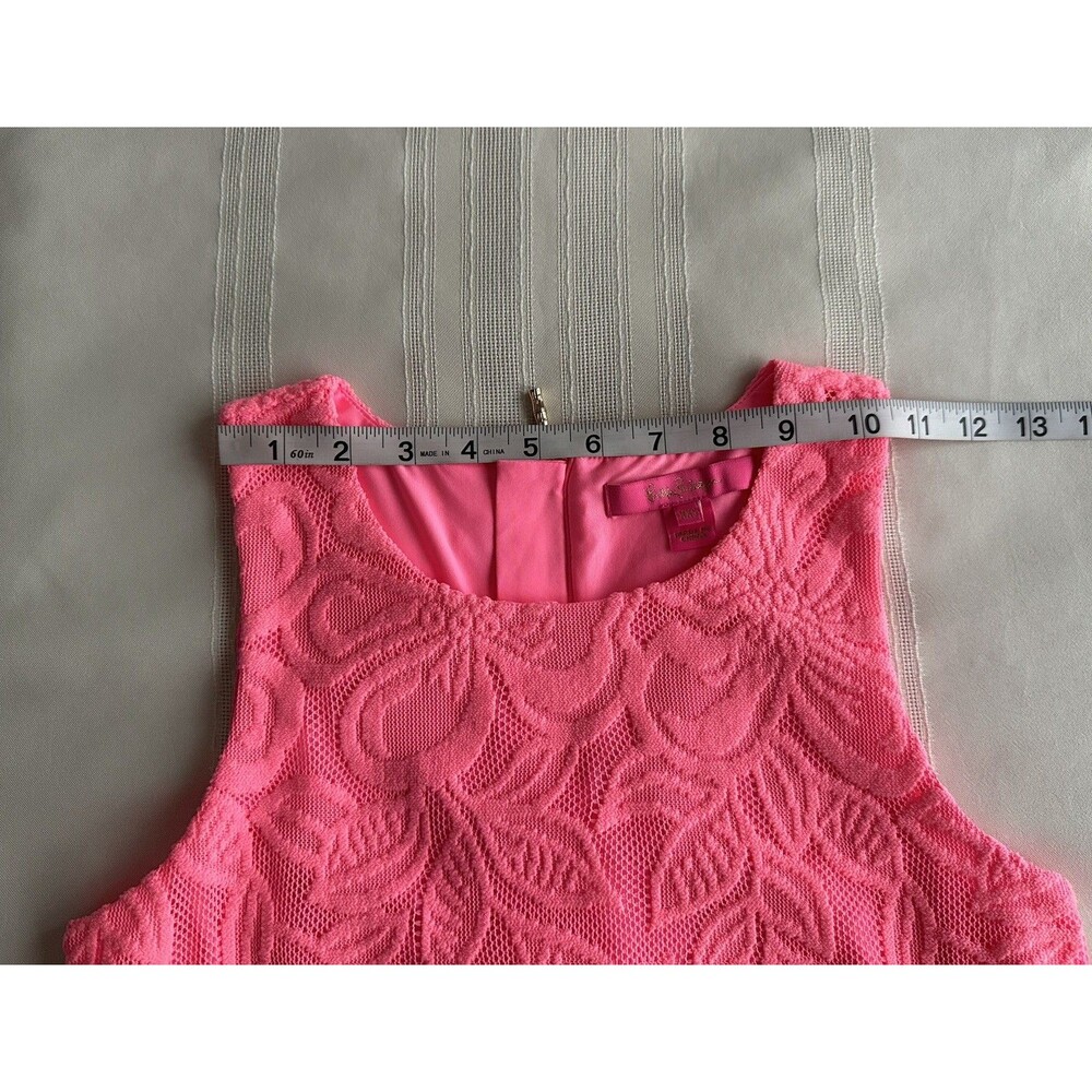 Lilly Pulitzer Maybelle Top SZ XXS Pink Floral Lace Tassel Fringe Sleeveless EUC - Picture 7 of 16